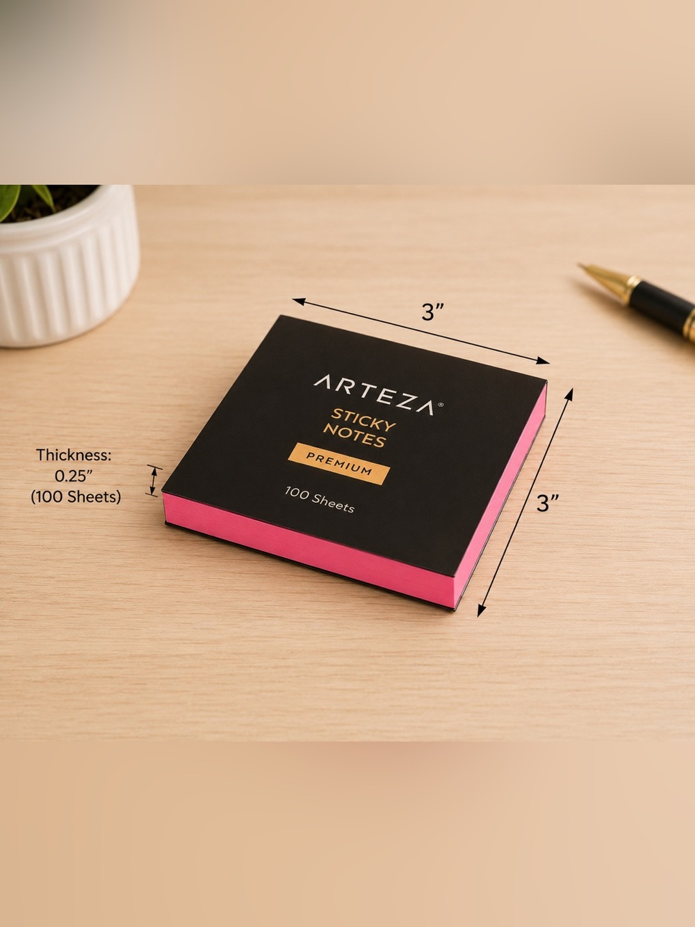 Arteza Premium Sticky Notes Set of 12 Pads 100 Sheets Each Multicolor Memo Notes - Picture 6 of 7